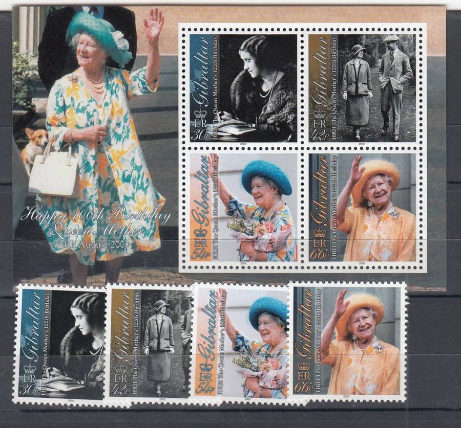 GIBRALTAR-QEII 2000 SET + MINI SHEET SUPERB UMM   15 POUNDS +