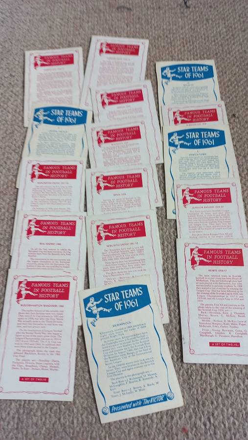LOVELY SCARCE CARDS !!     " THE NEW HOTSPUR FAMOUS TEAMS IN FOOTBALL HISTORY " SEE BELOW