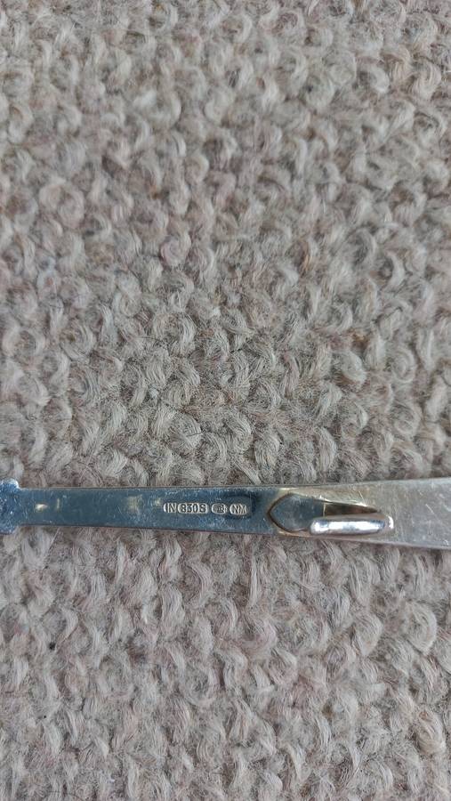 BEAUTIFUL SILVER GRAVY SPOON WITH HOOK-HALLMARKED AND " 830s "- 60 grams