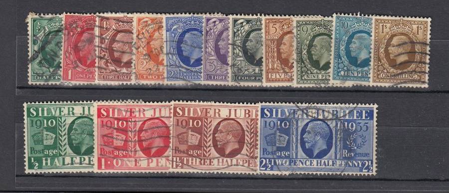 GB-KGV LATER SET + SILVER JUBILEE SET   FINE USED     30 POUNDS