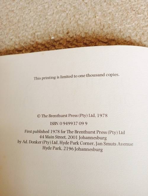 A SCARCE LIMITED EDITION AFRICANA BRENTHURST PRESS-SEE BELOW