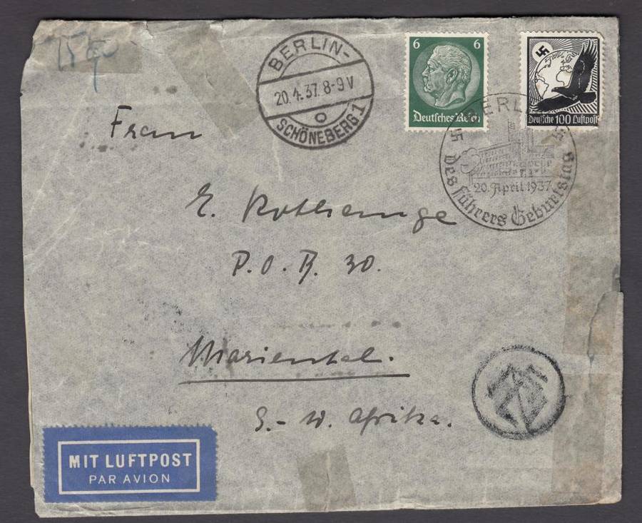 GERMANY-VERY SCARCE HITLER M/SHEET USED COMMERCIALLY ETC TO SWA !!!!!!!!!!!!