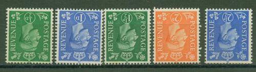 GB-KGVI 1/2d-2.5d INVERTED WATERMARKS-THERE IS SOME TONING-SEE SCAN