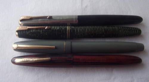 FOUR SMART FOUNTAIN PENS - TWO PARKERS, A SHAEFFER AND ONE MORE - WITH A FREEBY!!