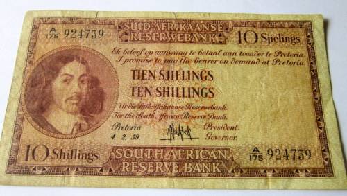 1959 10 shillings banknote.