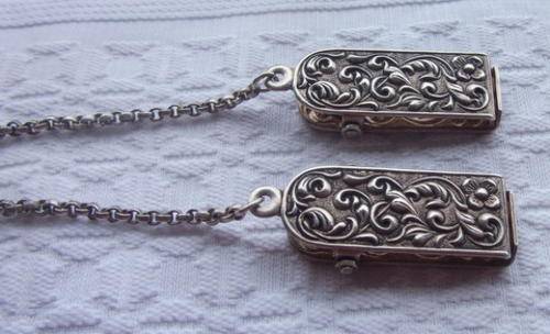 LOVELY ORNATE SILVER CLIPS - FOR SHAWLS