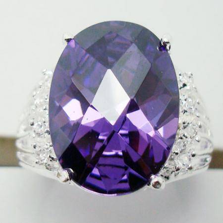 Stunning Amethyst 925 Sterling Silver Ring #7