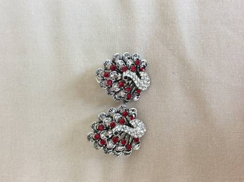 Stunning peacock crystal ear rings