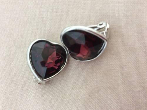 Amethyst clip on earrings