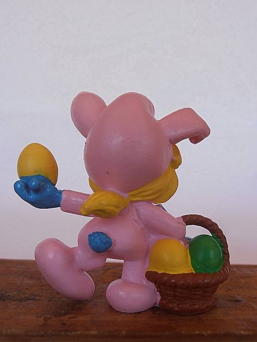 2.0497 Smurfette in bunny suit, Vintage Smurfs figure, Shipping will only be charged once!