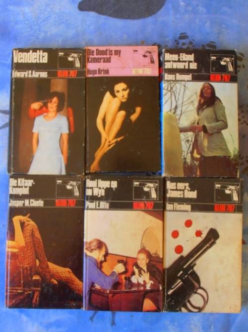 24 Klub 707 novels, hard cover, 1970's, Ian Fleming etc