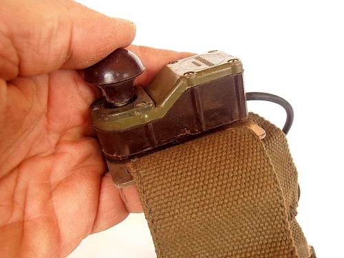 Vintage army military McMurdo morse key radio receiver transceiver with plug and webbing