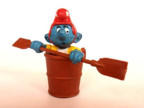 Vintage Smurfs figure, Smurf paddling in bucket, Shipping will only be charged once!