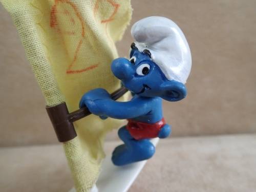 40215 Windsurfer Smurf, vintage Super Smurfs figure. Shipping will only be charged once!