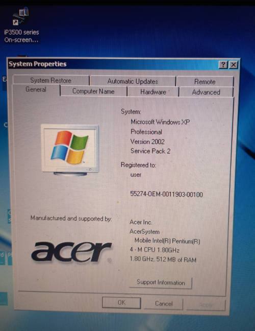 Acer Travelmate 281X Laptop Model MS2132