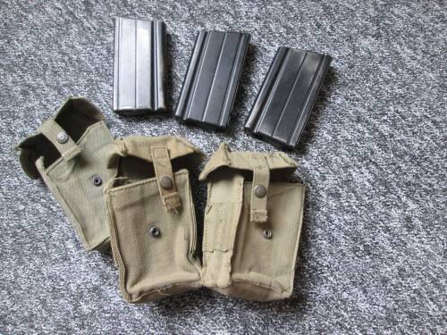 Used SADF   R1  rifle  magazines with  pouches