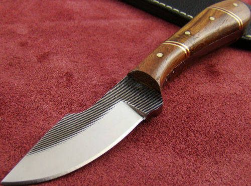 Small Hand Made File Steel Skinning Knife-please read size description