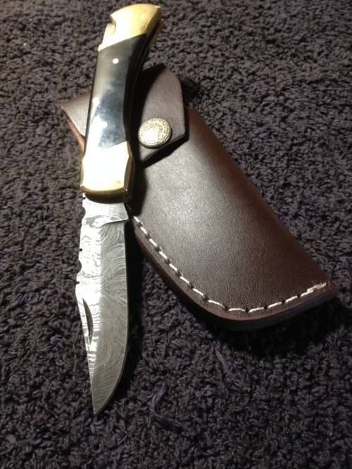 Hand Made Damascus Steel Folding Knife