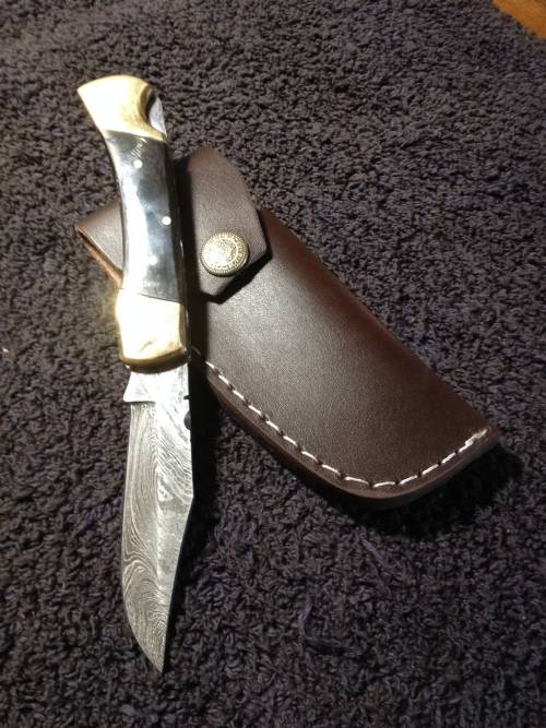 Hand Made Damascus Steel Folding Knife