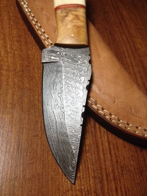 Hand Made Damascus Steel Skinning Knife-NO RESERVE AUCTION !!!