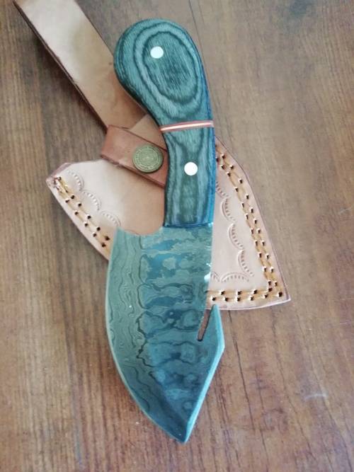 HANDMADE DAMASCUS STEEL SKINNING KNIFE !!!