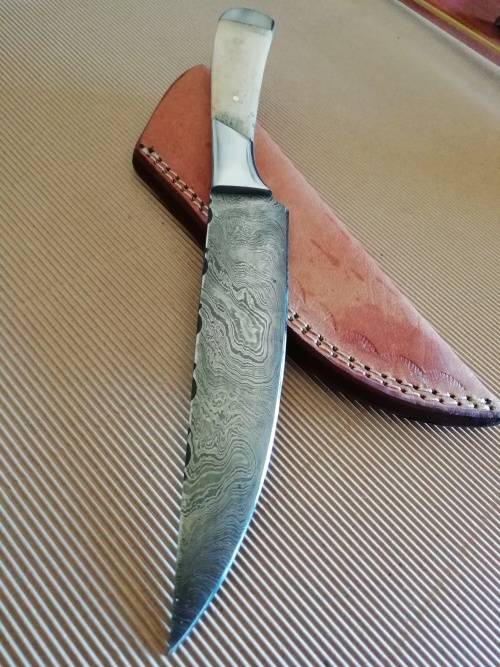 HANDMADE DAMASCUS STEEL BIRD AND TROUT KNIFE !!!