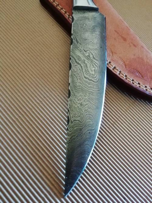 HANDMADE DAMASCUS STEEL BIRD AND TROUT KNIFE !!!