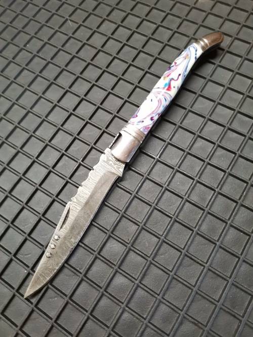 HANDMADE DAMASCUS STEEL FOLDING KNIFE
