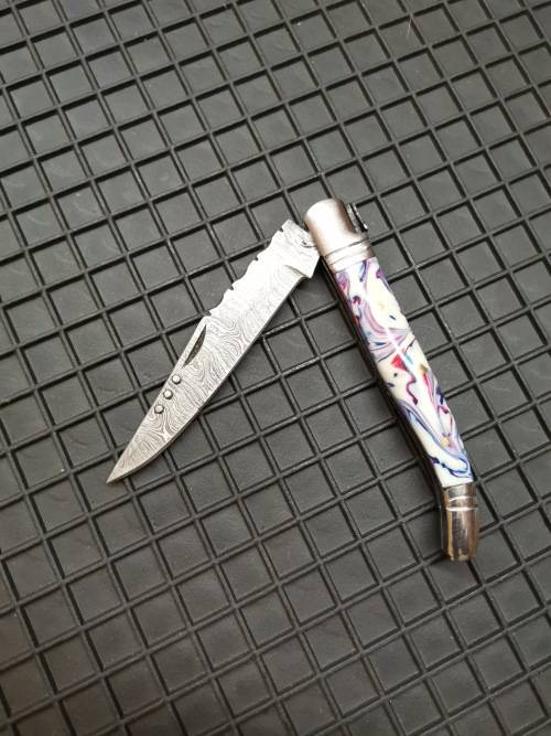 HANDMADE DAMASCUS STEEL FOLDING KNIFE