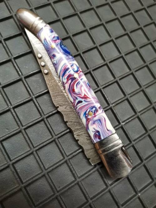 HANDMADE DAMASCUS STEEL FOLDING KNIFE