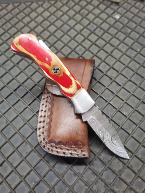 HANDMADE DAMASCUS STEEL FOLDING KNIFE