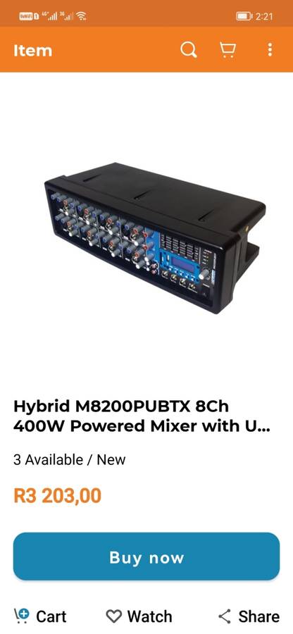 Hybrid M8200PUBTX 8Ch 400W Powered Mixer with USB.