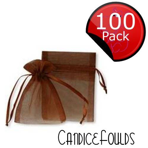 Organza (Gift / Favor) Bags - 7 x 9cm (100 Pack) - Copper
