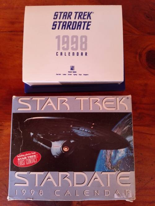 STAR TREK 1998 CALENDAR- NEW AND UNUSED IN ORIGINAL BOX