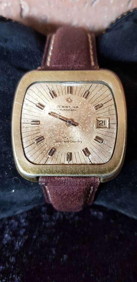 VINTAGE CERTINA TOWN & COUNTRY MEN'S WATCH FOR REPAIR/RESTORATION