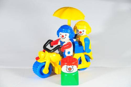 Vintage LEGO Duplo clowns and motorbike