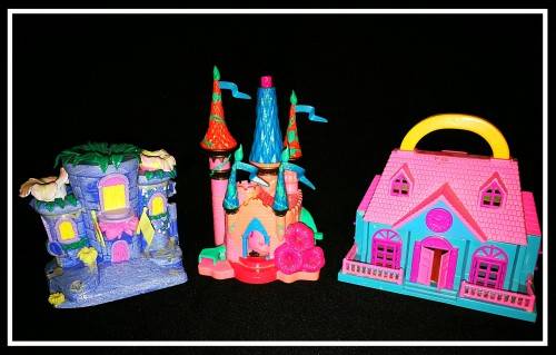 Mini Polly Pocket-sized Castle, Fairy House and School House