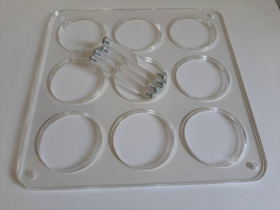 9 BOTTLE WINE RACK ( PERSPEX )