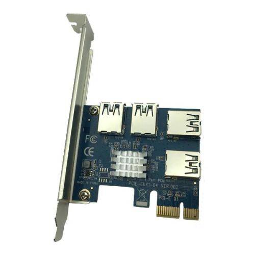 PCI-E to PCI-E Adapter 1 to 4 PCI-Express Slot 1x to 16x USB 3.0 Riser PCIe Converter