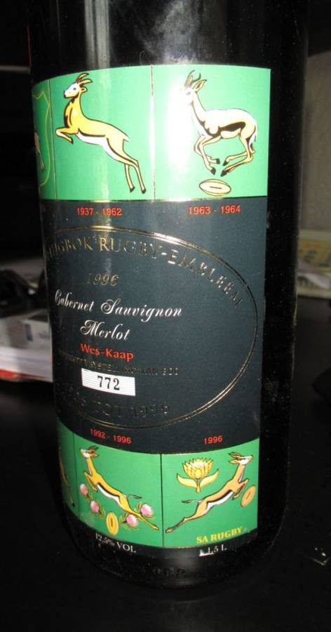 Springbok Emblems Commemorative Rugby Wine
