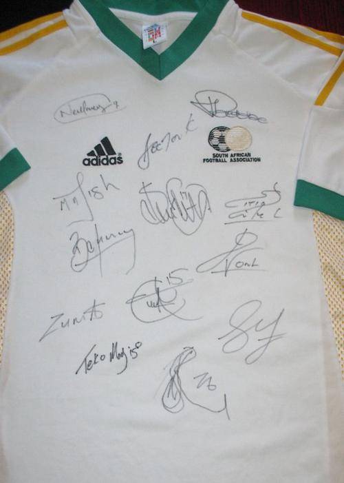 Bafana Bafana Shirt signed by Captains