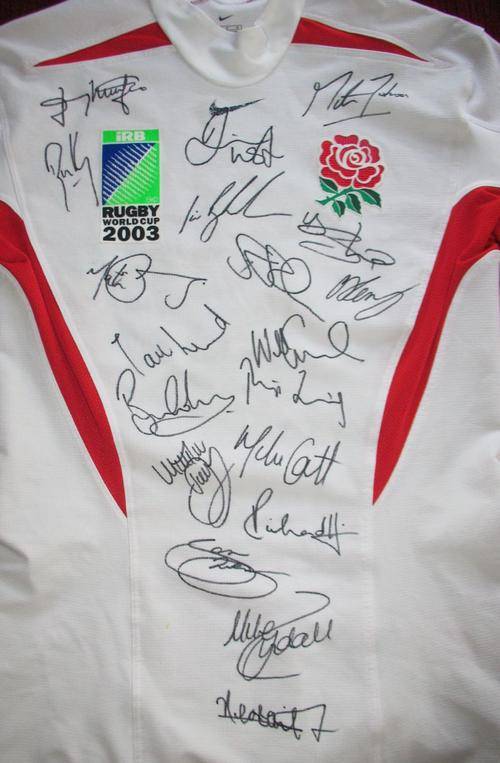 England RWC Jersey Signed by Team 2003