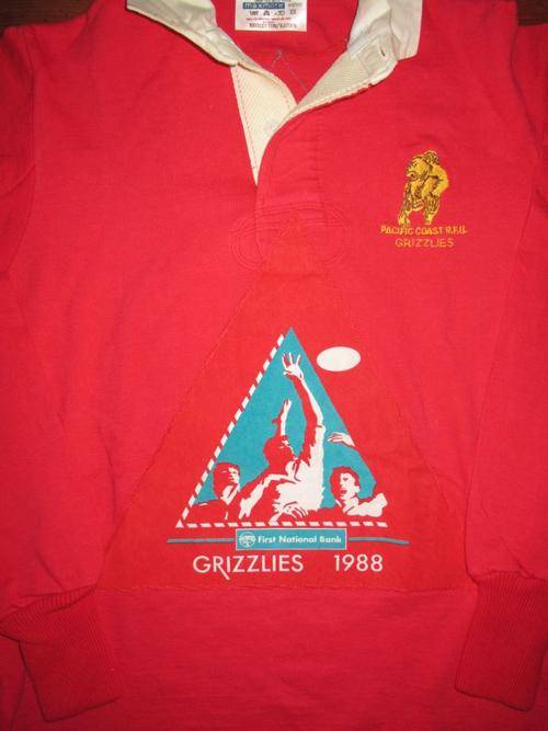 Pacific Coast Grizzlies Rugby Jersey 1988