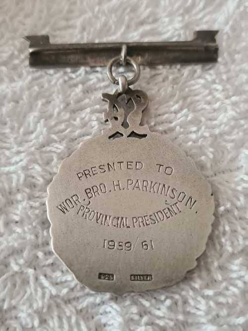 Sterling silver Freemasons medallion