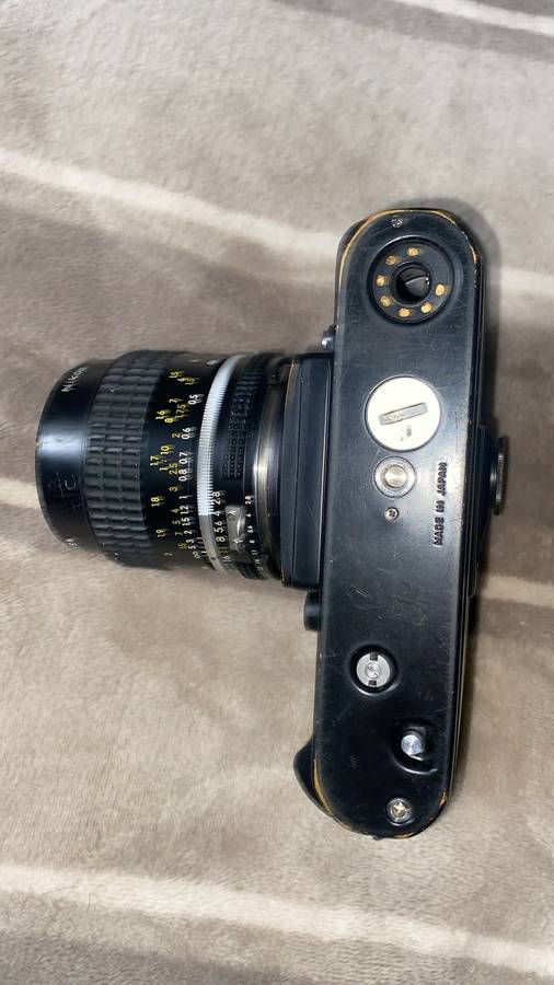 Nikon F3 35mm film camera + 28mr f2.8 + 55mm f2.8 Macro lenses & Leather cover - missing film cap
