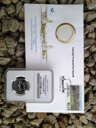 1994 PF68 Ultra Cameo Presidential Inauguration R5 Coin WITH FDC - BUILDING IN FRONT !