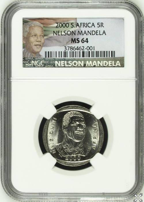 ** 2000 MS64 ** MANDELA SMILEY "THE COINS WITH REAL VALUE AND FUTURE GROWTH"