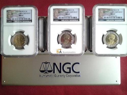 **NEW LIMITED EDITION** -  20 x 2008 MANDELA R5 NGC MS67's and NGC Container !!