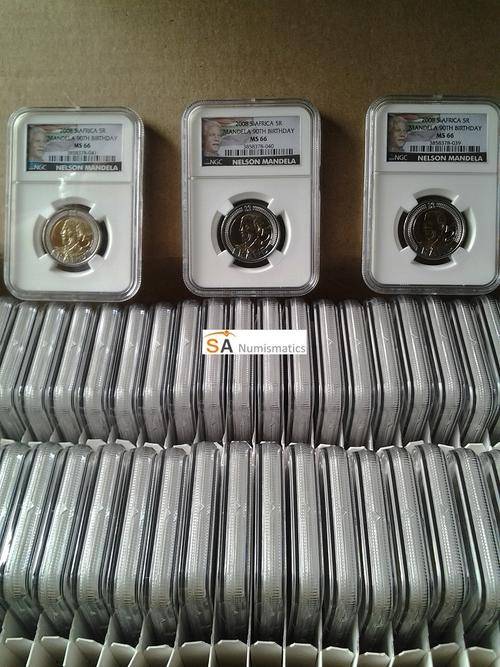 50 x NEW LIMITED EDITION - 2008 Nelson Mandela 90th Birthday R5 coin - MS66 - NGC Graded
