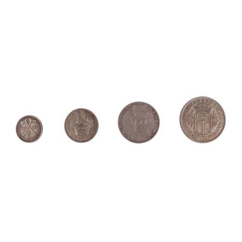 1950 Southern Rhodesian lot (Fine Detail) - Half Crown + 2 Shilling + 1 Shilling + 6 Pence